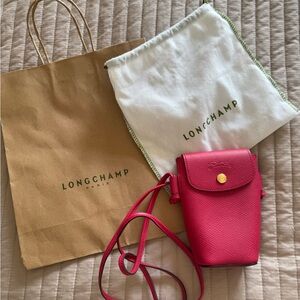 Longchamp 
ÉPURE PHONE CASE WITH LEATHER LACE